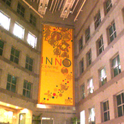 large commercial hanging banner
